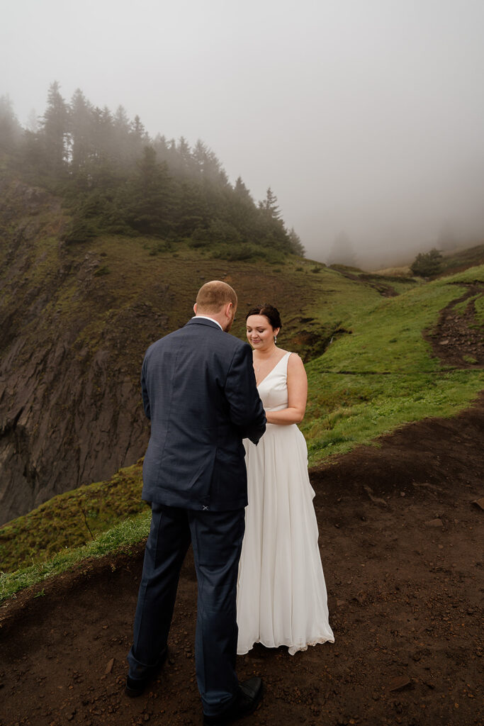 Couple exchanging rings