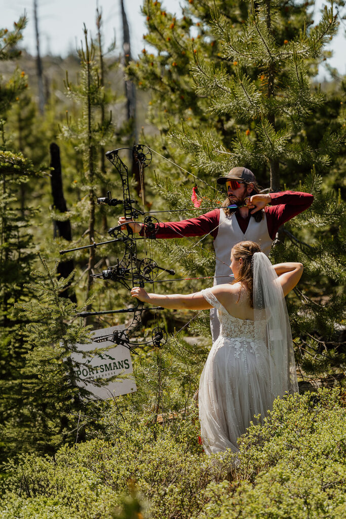 An archery adventure elopement in the Oregon mountains