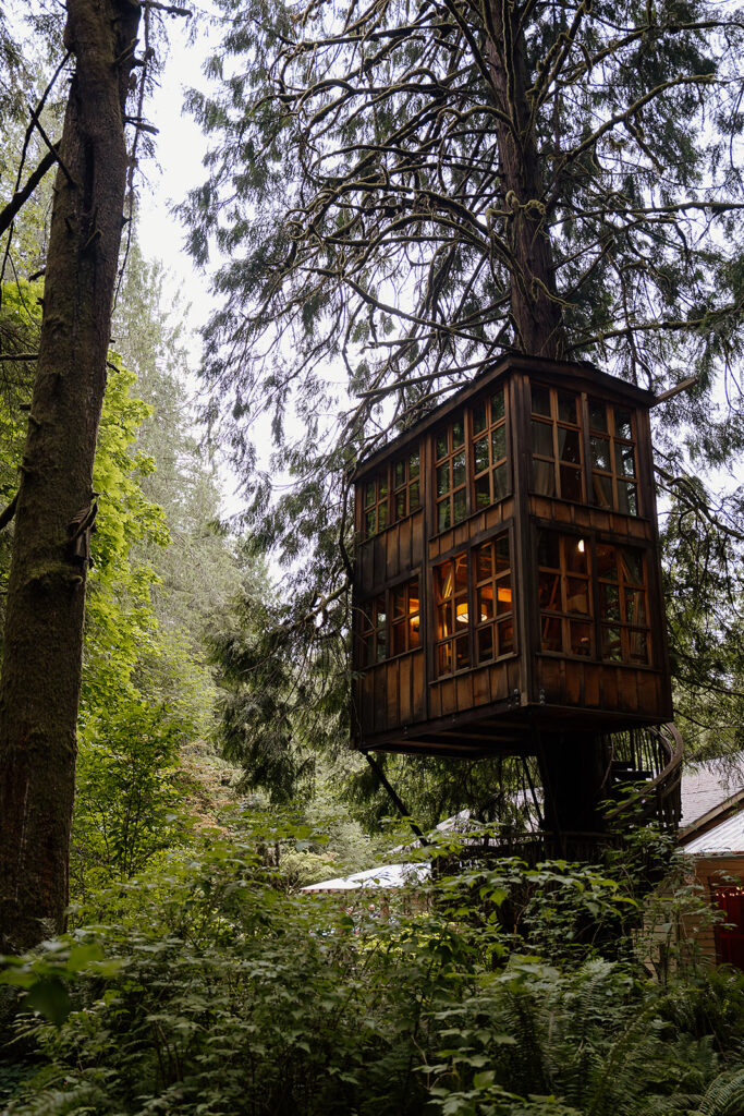 One of the treehouses at Treehouse Point wedding and elopement venue