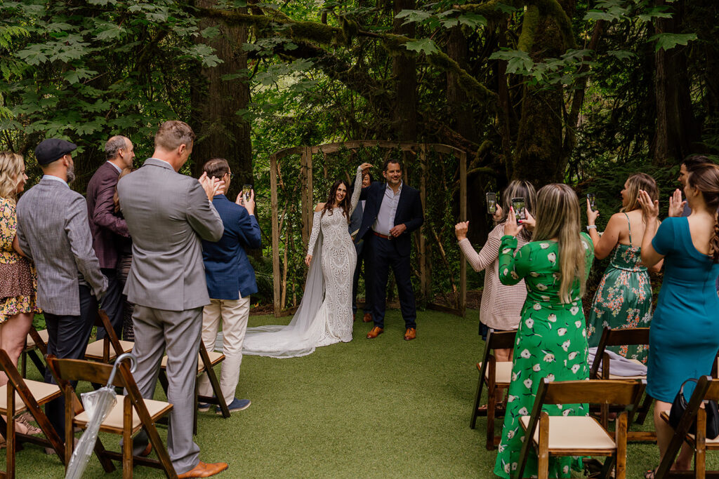 Intimate Treehouse Point wedding ceremony