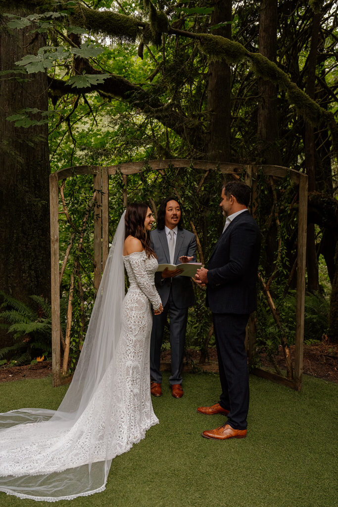 Intimate Treehouse Point wedding ceremony