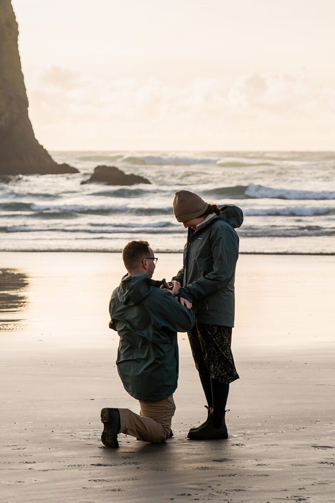 A surprise proposal on the Oregon Coast