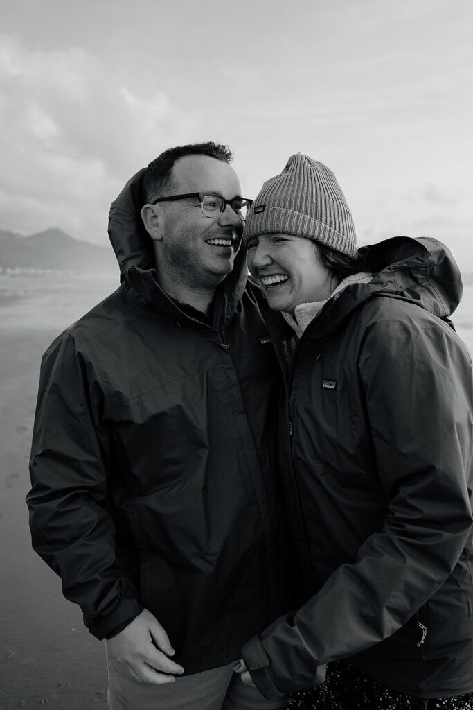 Oregon Coast engagement photos after a Cannon Beach proposal