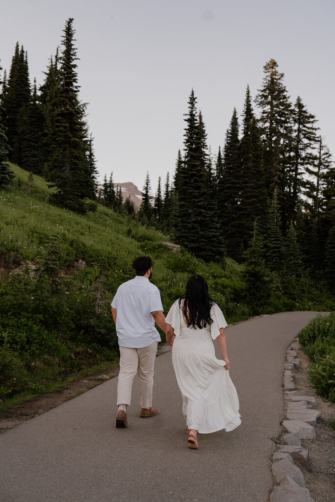 Mt Rainier Engagement Photos at Myrtle Falls Trail