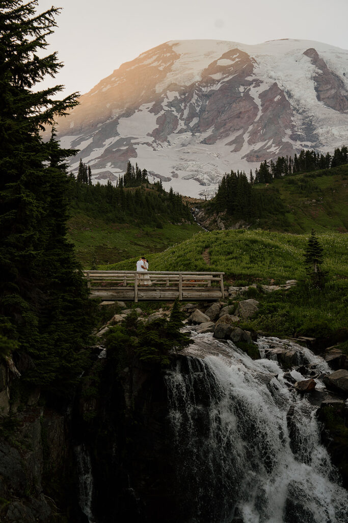 Mt Rainier Engagement Photos at Myrtle Falls Trail