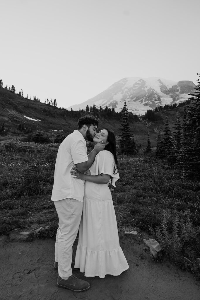 Mountain engagement photos at Mount Rainier