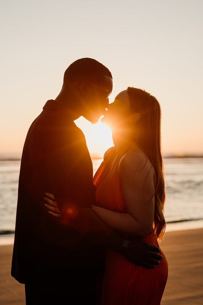 Sunset couples photos on Arcadia Beach