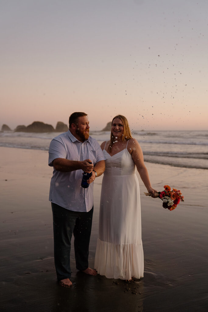 Cannon Beach honeymoon couples photo session