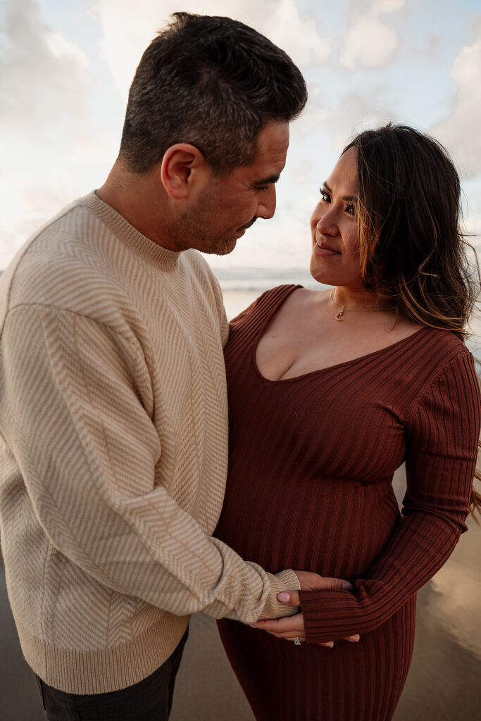 Cannon Beach maternity photos at sunset