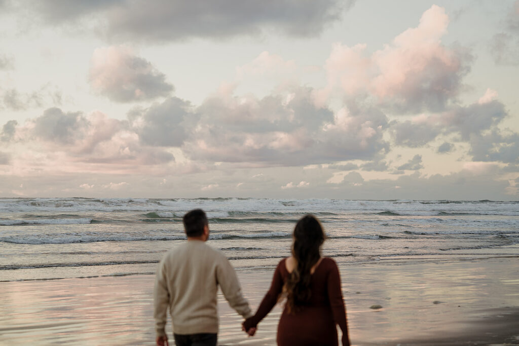 Cannon Beach maternity photos at sunset