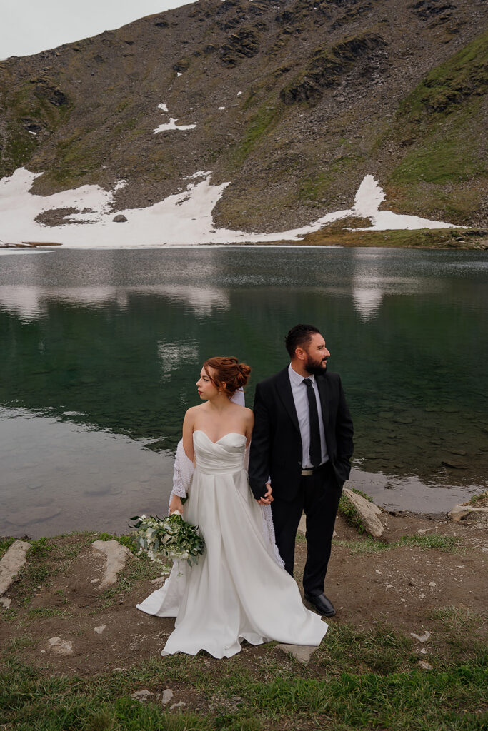 Summit Lake elopement portraits on Hatcher Pass in Alaska