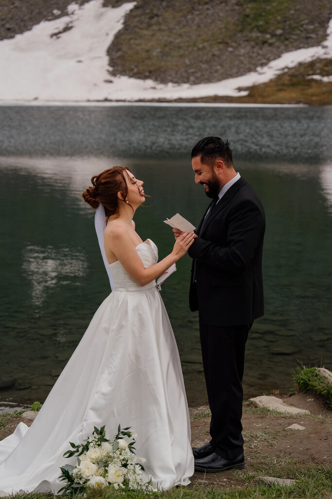 Hatcher Pass elopement ceremony at Summit Lake in Alaska