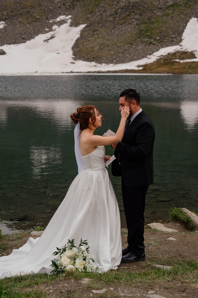 Hatcher Pass elopement ceremony at Summit Lake in Alaska