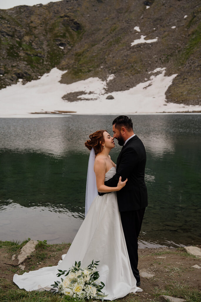 Summit Lake elopement portraits on Hatcher Pass in Alaska