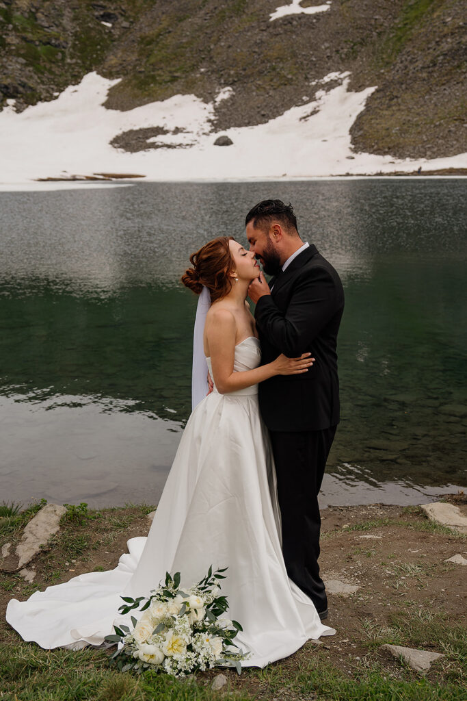 Hatcher Pass elopement ceremony at Summit Lake in Alaska