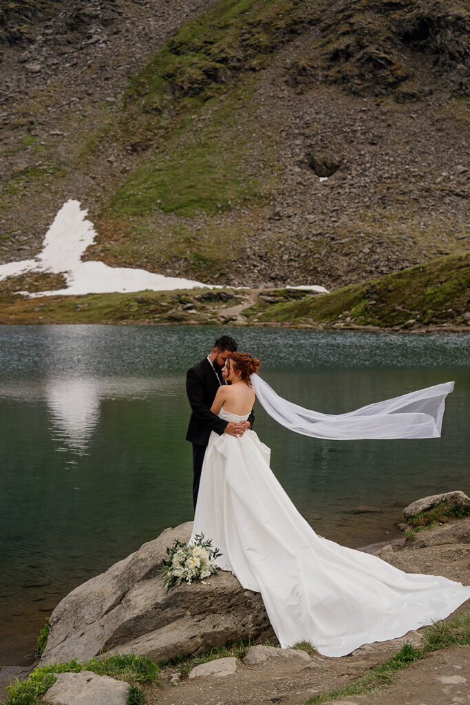 Summit Lake elopement portraits on Hatcher Pass in Alaska