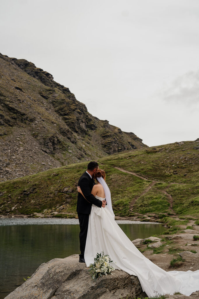Summit Lake elopement portraits on Hatcher Pass in Alaska