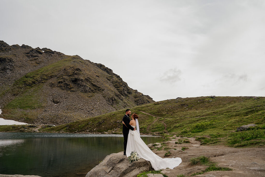 Summit Lake elopement portraits on Hatcher Pass in Alaska