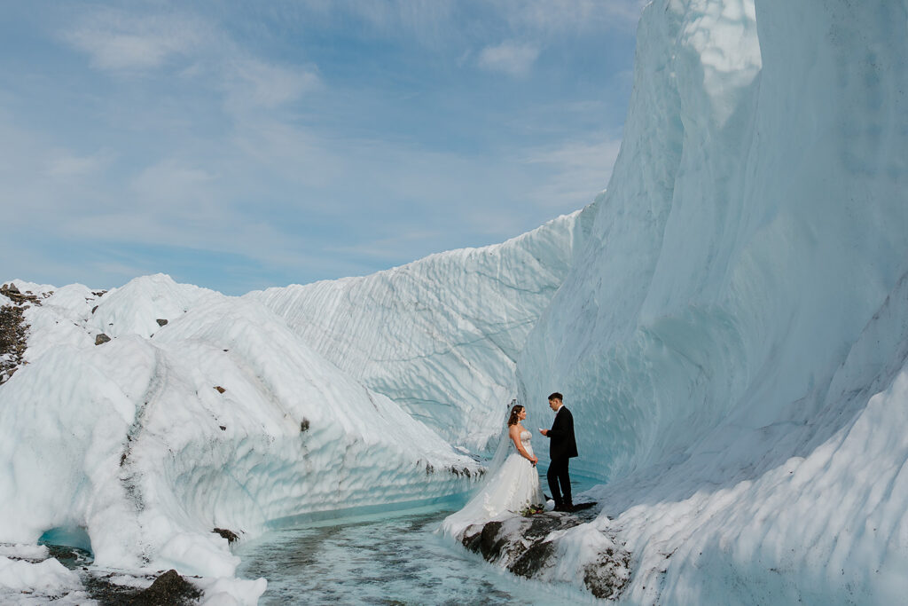 Alaska glacier elopement in the summer