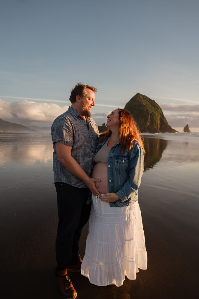 Oregon Coast maternity photos at Haystack Rock