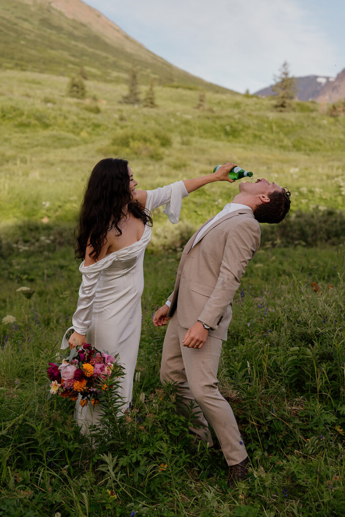 Alaska summer elopement at Flattop Mountain