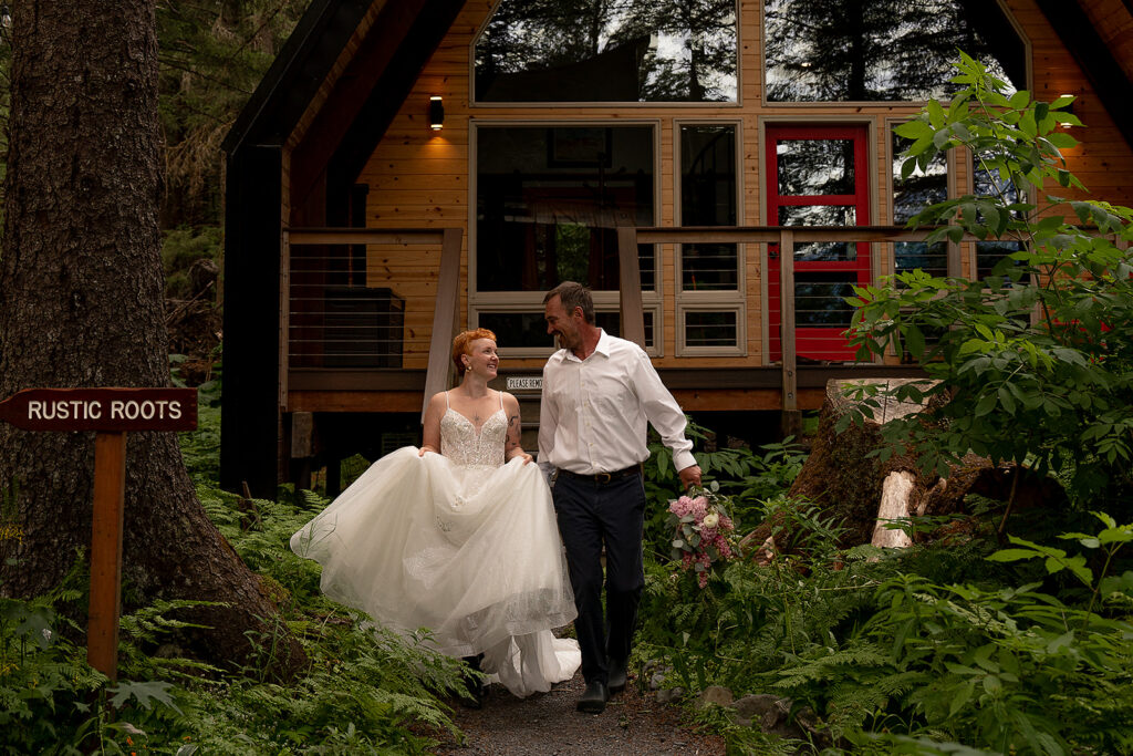 Couple chooses to elope in Alaska at Salted Roots Cabins in Seward