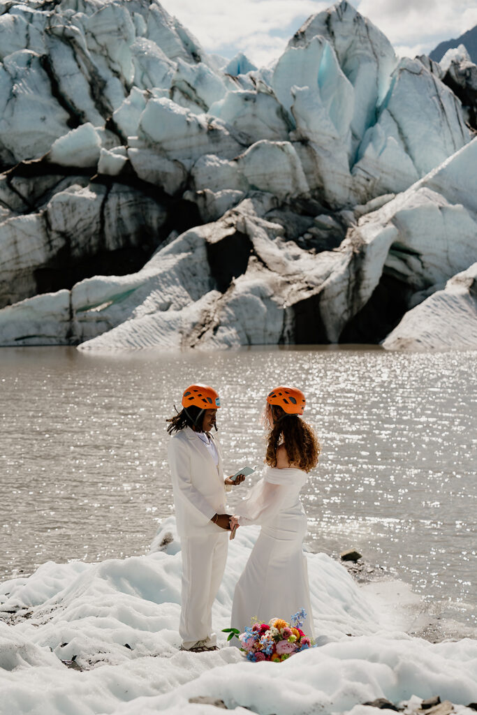 Alaska glacier elopement in summer