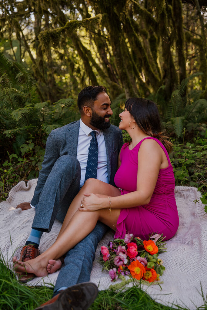 Mount Hood spring engagement photos