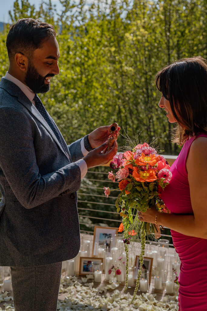Surprise proposal moments at an Airbnb near Mount Hood