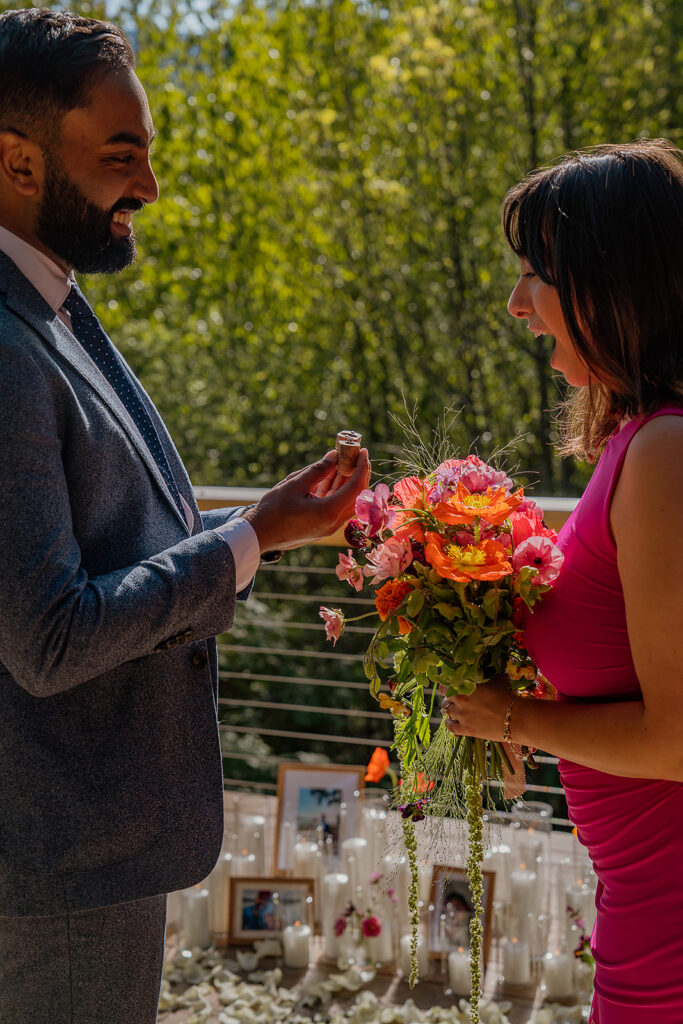 Surprise proposal moments at an Airbnb near Mount Hood