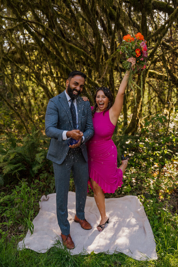 Mount Hood spring engagement photos