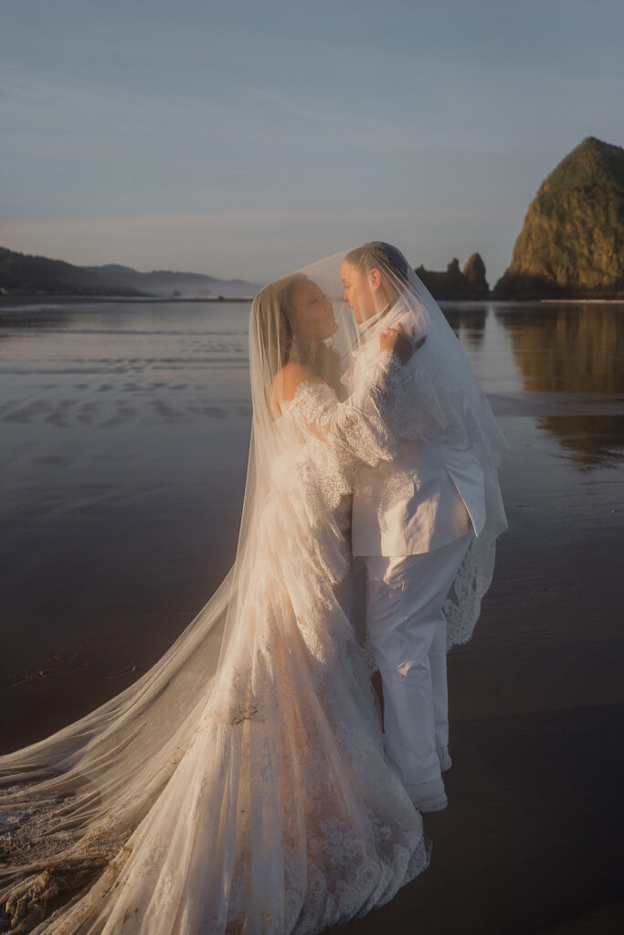 Cannon Beach sunrise couples portraits