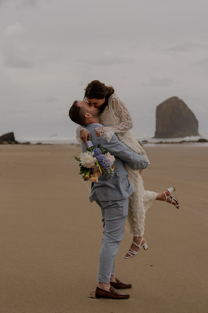 Moody Oregon Coast wedding photography